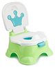 Fiddlerz Cute Royal Potty Toilet Training Seat/Stepstool With Removable Bowl & Collapsible Cover with Sound 4 Tunes play And fun (Green)