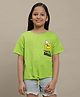 Kidsville Peanuts Featuring Half Sleeves Snoopy & Smiley Printed Tee - Green