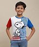 Kidsville Kidsville Peanuts Featuring Half Sleeves Snoopy Printed Tee - White Blue & Red