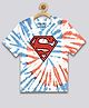 Kidsville DC Comics Super Heroes Featuring Half Sleeves Superman Logo Printed Tee - white red & blue