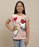 Kidsville Hello Kitty Featuring Half Sleeves Kitty White Printed - Pink