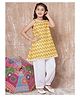 AJ Dezines Sleeveless Chevron Printed Kurta With Salwar - Yellow