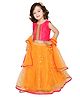 Saka Designs By Sapna Sleeveless Sequin & Lace Embellished Lehenga & Choli With Dupatta - Pink & Orange