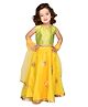 Saka Designs By Sapna Sleeveless Sequin & Lace Embellished Lehenga & Choli With Dupatta - Green & Yellow