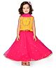 Saka Designs By Sapna Sleeveless Floral Embroidered And Sequin Embellished Lehenga Choli With Dupatta - Yellow And Magenta Pink