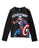 Wear Your Mind Marvel Avengers Super Heroes Featuring Full Sleeves Captain America Printed Tee - Black