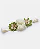 Bhoomi Collection Pearl Chiffon Flower Non Woven Small Flower Combination Elastic Headband - Cream