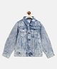 Tales & Stories Full Sleeves  Ribbed With Cut & Sew Detailed Jacket - Light Blue