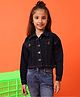 Tales & Stories Pure Cotton Full Sleeves Solid Regular Fit Washed Jacket - Black