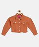 Tales & Stories  Pure Cotton Full Sleeves Solid Regular Fit  Jacket - Orange
