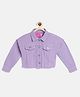 Tales & Stories   Pure Cotton Full Sleeves Solid Regular Fit  Jacket - Purple