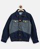 Tales & Stories Denim Woven Full Sleeves Cut & Sew Detailed Jacket - Dark Blue