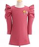 Enfance Core Sleeveless Rose Embroidered & Hairline Striped Fit & Flare Layered Dress - Tomato Red