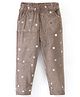 Babyhug Full Length Fleece & Woollen Pant with Star Foil Print - Dark Beige