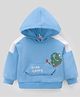 Kookie Kids Full Sleeves Hoodie With Dino Print - Blue & White