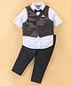 ToffyHouse Cotton Full Sleeves Camo Printed Party Suit with Bow Tie - Multicolour