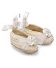 Funkrafts Crochet Designed & Flower Embellished  Booties - Off White