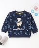 ToffyHouse 100% Cotton Knit Full Sleeves Sweatshirts With Bear Patch - Navy Blue