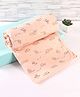Zero Cotton Interlock Hand & Face Towel Train Print L 82 x B 82 cm - Peach