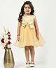 Bella Moda Sleeveless Bodice & Bow Embellished Fit & Flare Satin Dress - Golden