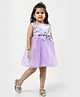 Bella Moda Sleeveless Bodice & Bow Embellished Fit & Flare Satin Dress - Violet