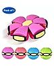 Puchku UFO Magic Flying Soccer Ball Deformation Magic Ball UFO Football Flat Throw Disc with LED Light-Multicolor