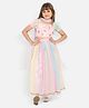 Nauti Nati Half Sleeves Butterfly Applique Detailed & Unicorn Theme Coloured Net Ready To Wear Lehenga & Choli With Dupatta - Pink