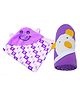 Babyzone Embroided Cartoon Hooded Fleece Combo Blanket For Baby Boys and Girls