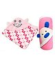 Babyzone Embroided Cartoon Hooded Fleece Combo Blanket For Baby Boys and Girls