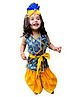 Sarvda Janmashtami Theme Krishna Fancy Dress Costume Set With Pagdi - Firozi Blue