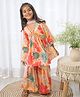 Fairies Forever Three Fourth Sleeves Floral Printed & Gota Lace Embellished Kurta & Sharara  With  Dupatta - Yellow