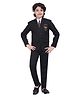 BT DEZINES Full Sleeves Solid Shawl Collared 5 Piece Terry Rayon Suit Set - Black