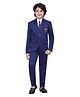 BT DEZINES Full Sleeves Solid Shawl Collared 5 Piece Terry Rayon Suit Set - Royal Blue