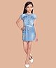 Tiny Girl Sleeveless Solid Denim Dress - Light Blue