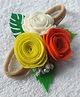 Krisha's KALACAREE Floral Boutique Embellished  Headband - Yellow &  Orange