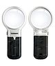 Fiddlerz 3 in 1 Portable Magnifying Lens 3X High Powered Magnification Hand Held Folding Magnifier Glass with LED Lights Stand and UV Protection - Black & White