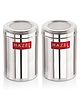 HAZEL Stainless Steel Kitchen Container with Transparent Lid Top See Through Kitchen Container Set with Matt Finish Multipurpose Container for Kitchen Storage Set of 2 Silver - 1600 ml