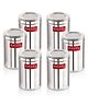 HAZEL Stainless Steel Kitchen Container with Transparent Lid Top See Through Kitchen Container Set with Matt Finish Multipurpose Container for Kitchen Storage Set of 6 Silver - 1600 ml