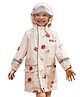 Little Surprise Box Full Sleeves Birds Printed Hooded Raincoat With School Bag Folder - Cream