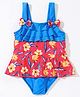 LOBSTER Sleeveless V Cut Swimsuit Floral Print - Pink