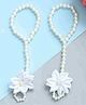 Funkrafts Pearl & Floral Applique  Infant Barefoot Accessory - White
