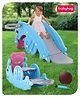 Babyhug 3 in 1 Slide and Rocker with Basketball Ring and A Plastic Ball for Kids| Multi-Purpose Toy For Home, Indoor Or Outdoor Play|Durable & Safe | BIS Approved | Blue and Pink (Colour May Vary)