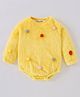 Kookie Kids Full Sleeves Onesies With Pom Pom Applique - Yellow