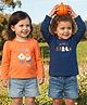 Babyoye Eco Conscious Cotton Knit Full Sleeves Halloween Theme Printed T-Shirts Pack of 2 - Orange & Blue