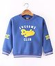 Little Kangaroos Full Sleeves Loose Fit Drop Shoulder Sweatshirt with Text Print - Blue