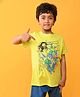 Anthrilo Football Theme Half Sleeves Color Splash Art Pritned Tee - Lime Green