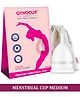 GynoCup Reusable Menstrual Cup for Women  Medium Size with Pouch Ultra Soft Odour and Rash Free No Leakage Protection for Up to 1012 Hours FDA Approved (Medium)