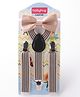 Babyhug Bow & Suspender Set Striped - Beige