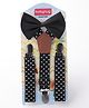 Babyhug Bow & Suspender Set Polka Dot Print - Black
