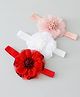 Babyhug Free Size Headbands with Flower Applique Pack of 3 - Multicolor
